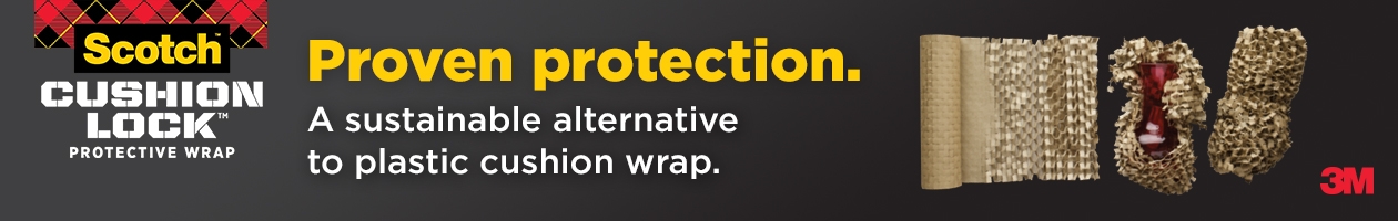 Scotch Cushion Lock Protective Wrap wrapped around a glass decorative vase.