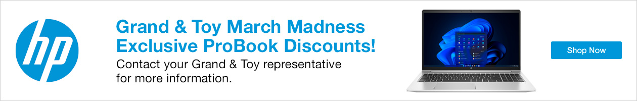 HP logo, laptop on white space, Shop Now.