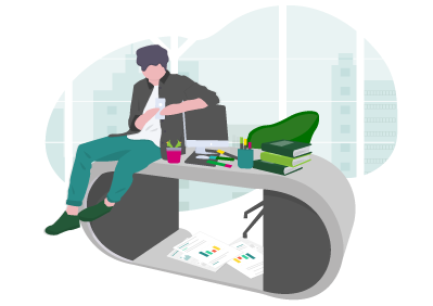 image of a collector's desk