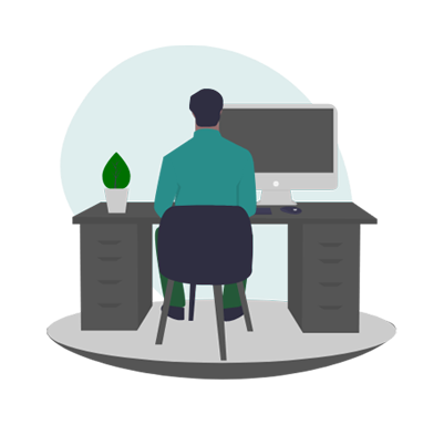 image of a minimalist desk