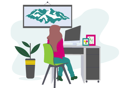 image of a personalizer's desk