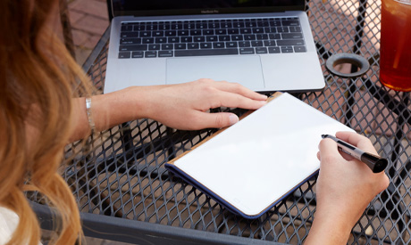Portable glass-dry erase pad are ideal WFH equipment.