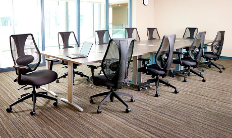 gonomic chairs in conference rooms are essential for maintaining proper posture.